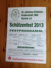 Schützenfest Plakat 2013 Schützen Dornick