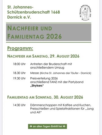 Nachfeier und Familientag 2026